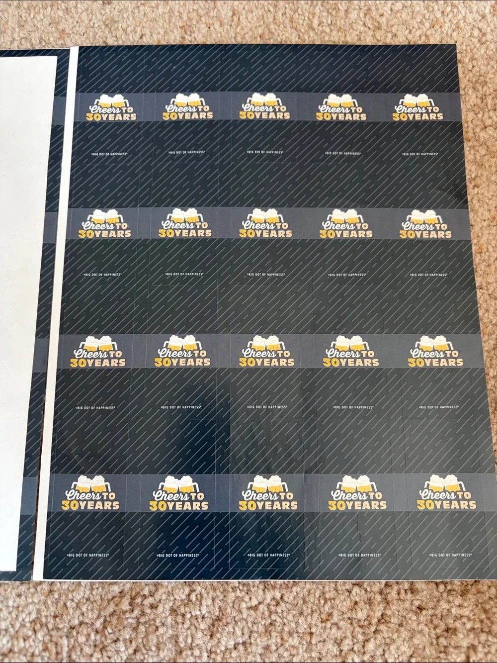 30 year old birthday Navy Sticker Sheets with Gold Logo Accents
